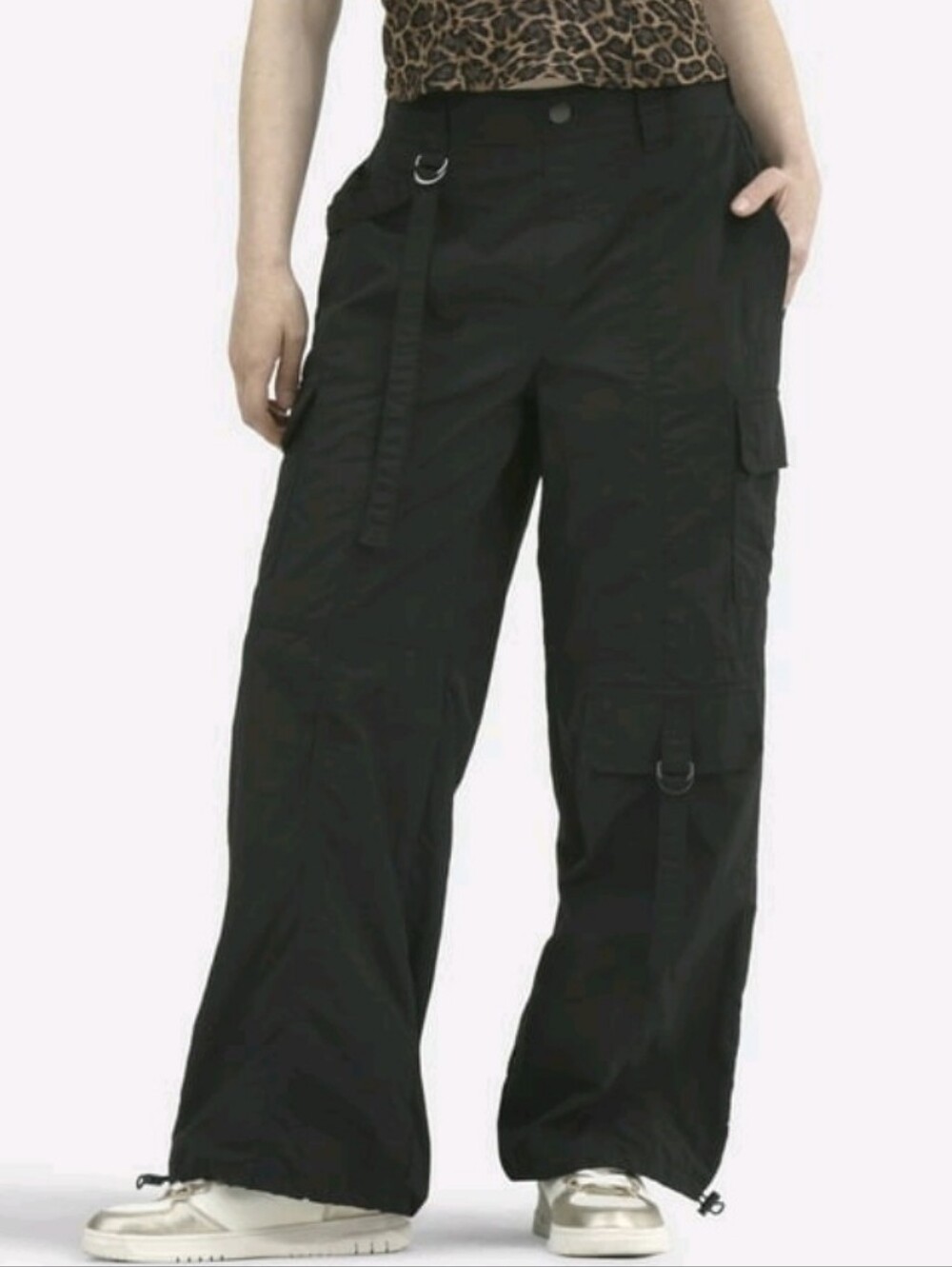No Boundaries Parachute Pants Size XXS Black Nylon